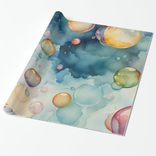 Papier Cadeau Bulles colorées Aquarelle Art