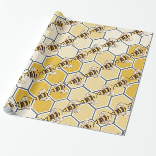 Papier Cadeau Bumble Bees Honeycomb