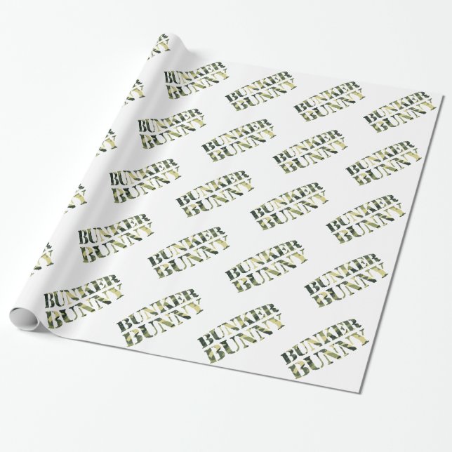 PAPIER CADEAU BUNKER BUNNY CAMO / CAMOUFLAGE (Déroulé)