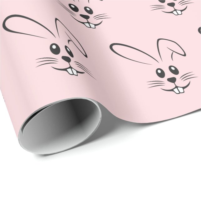 Papier Cadeau Bunnies En Rose (Coin rond)