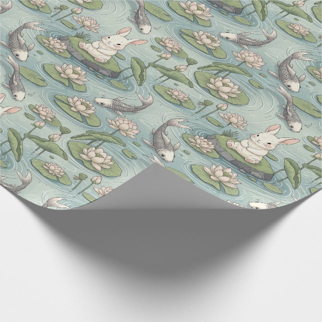 Papier Cadeau Bunny Tranquil Japanese-inspired pond (Coin)