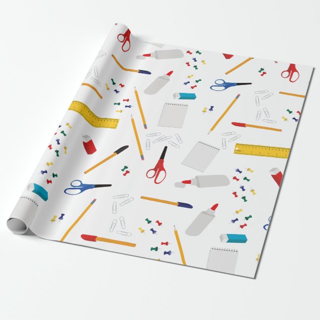 Papier Cadeau Bureau scolaire et artisanat Fournitures Motif (Déroulé)