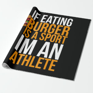 Papier Cadeau Burger Hamburger BBQ Humour Funny Pun Idée cadeau