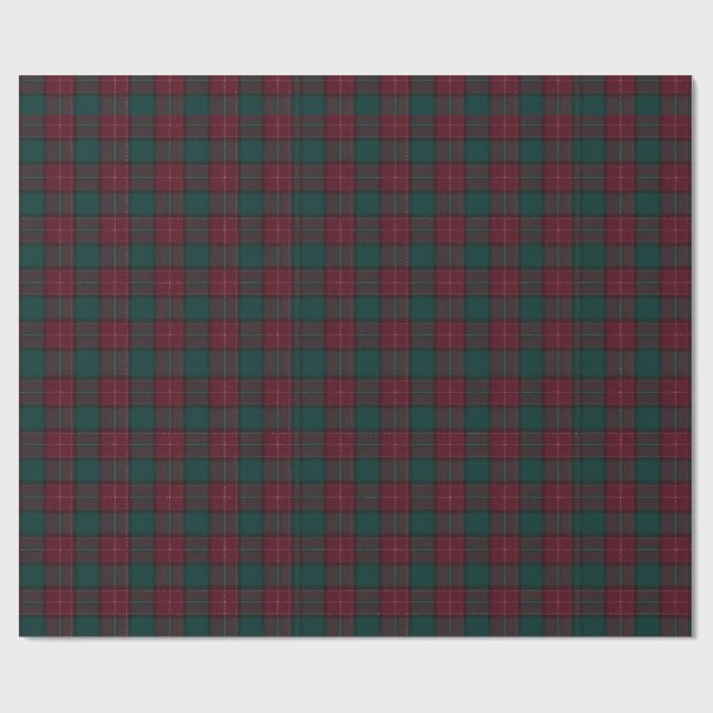 Papier Cadeau Burgundy and Hunter Green Tartan Wrapping Paper (Plat)