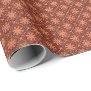 Papier Cadeau Burgundy Maroon Flammes de neige en cuivre Nets Va