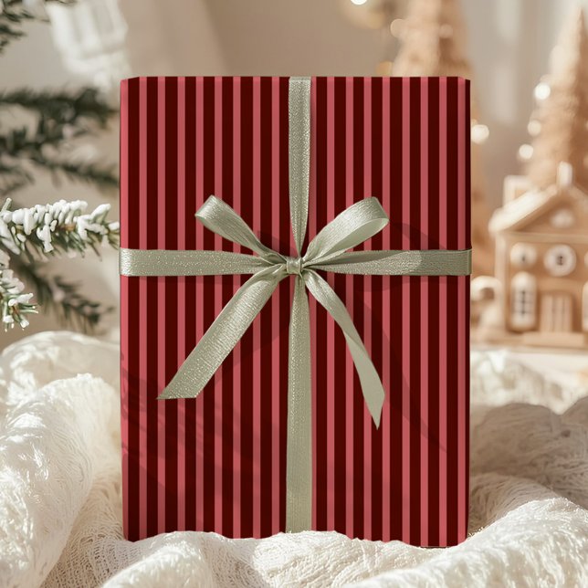 Papier Cadeau Burgundy Striped (Créateur téléchargé)