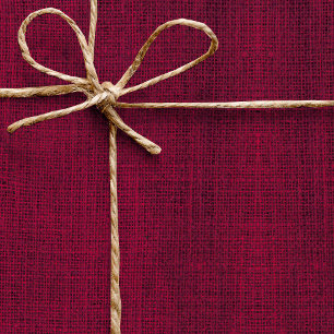 Papier Cadeau Burlap réaliste Rustique Simple Magenta Bourgogne