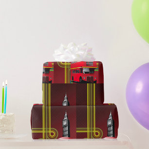 Papier Cadeau Bus à impériale de Londres et Big Ben