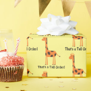 Papier Cadeau C’est un gros plan, drôle de dessin de la Giraffe