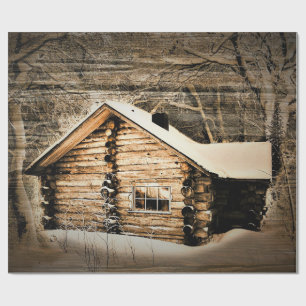 Papier Cadeau Cabine Rustique En Bois Dans La Nature