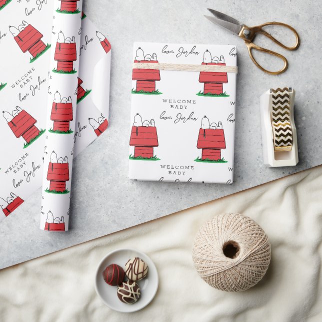 Papier Cadeau cacahuètes | Snoopy Dog House| Baby shower (Artisanat)