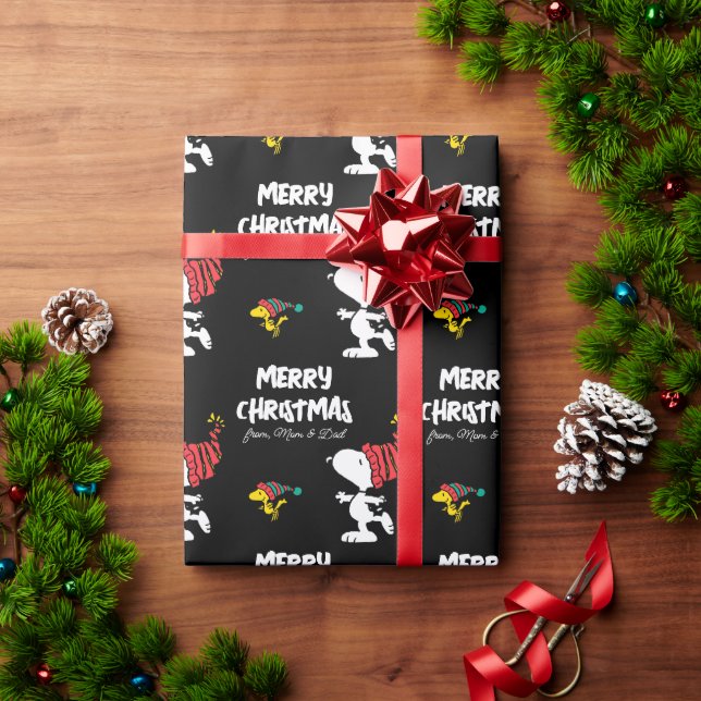 Papier Cadeau cacahuètes | Snoopy Winter Beanie Casquette | Ajou (Cadeau de vacances)