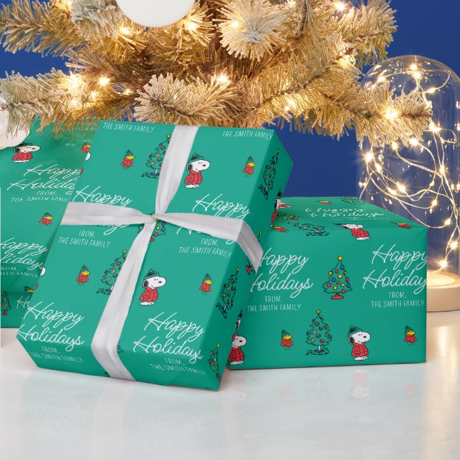Papier Cadeau cacahuètes | Snoopy & Woodstock Motif de Noël (Vacances)