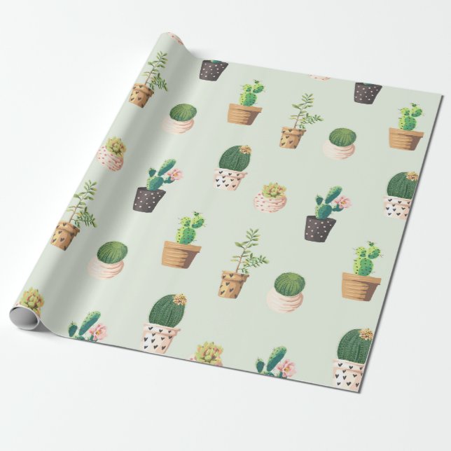 Papier Cadeau Cactus (Déroulé)