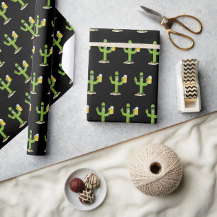 Papier Cadeau Cactus avec Motif de bière