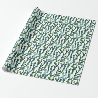 Papier Cadeau Cactus Craze : Tendance de l'aquarelle tropicale