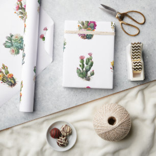 Papier Cadeau Cactus Succulente Tropicale