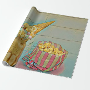Papier Cadeau Cadeau amoureux de crème glacée