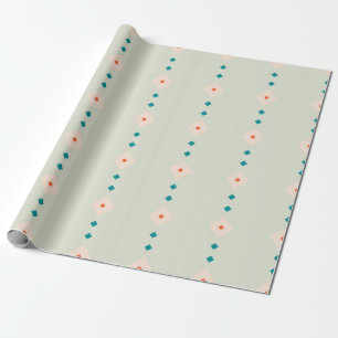 Papier Cadeau Cadeau bleu à motif diamant rétro