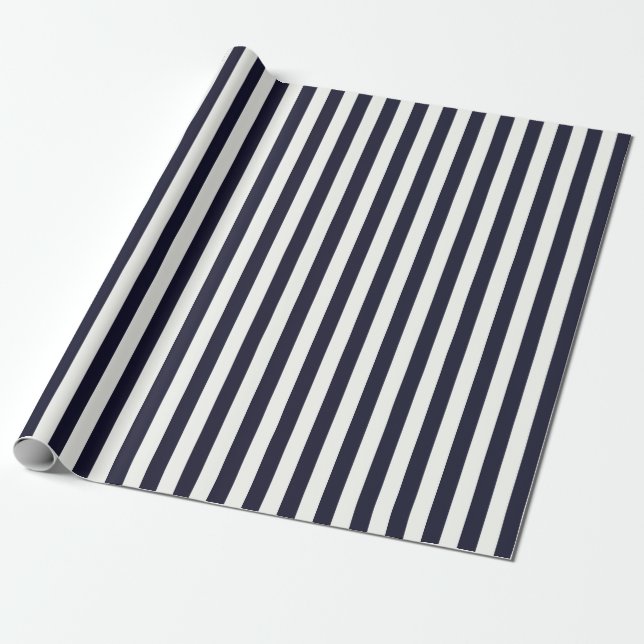 Papier Cadeau Cadeau bleu et blanc de Navy (Déroulé)