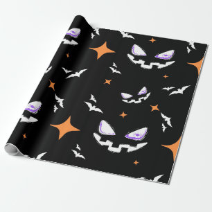 Papier Cadeau Cadeau Citrouille effrayant Halloween Motif