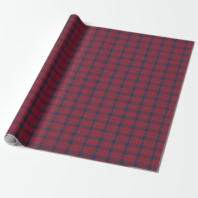 Papier Cadeau Cadeau classique Crimson et Marine bleu Tartan Pla (Déroulé)