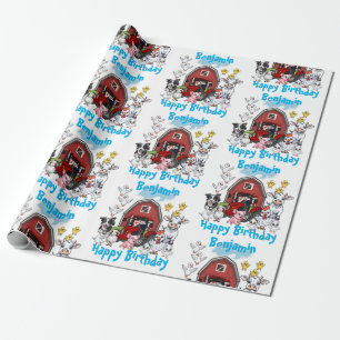 Papier Cadeau Cadeau d'anniversaire Animaux de ferme mignons de