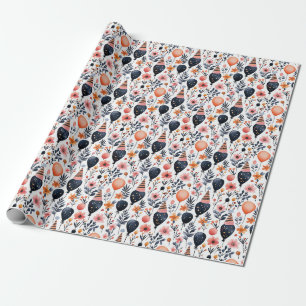 Papier Cadeau Cadeau d'anniversaire   Ballons et fleurs Whimsica