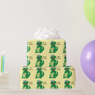 Papier Cadeau Cadeau d'anniversaire crocodile de toute couleur d