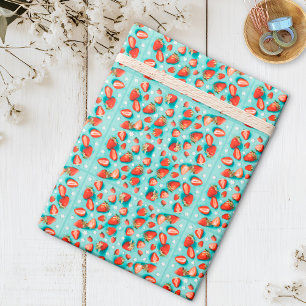 Papier Cadeau Cadeau d'anniversaire Fleur Rétro Fraise