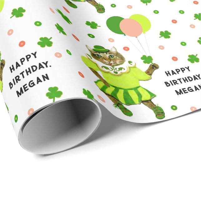 Papier Cadeau Cadeau d'anniversaire irlandais (Coin rond)