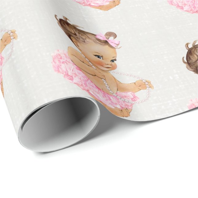 Papier Cadeau Cadeau de baby shower personnalisé par coutume (Coin rond)