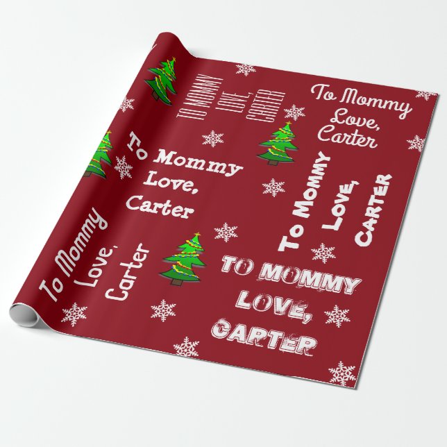 Papier Cadeau Cadeau de cadeaux pour enfants Noël personnalisé (Déroulé)