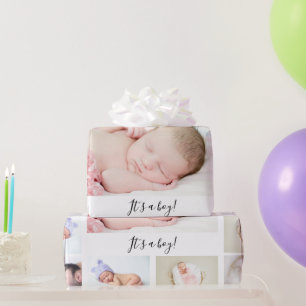 Papier Cadeau Cadeau de célébration de photo de bébé personnalis