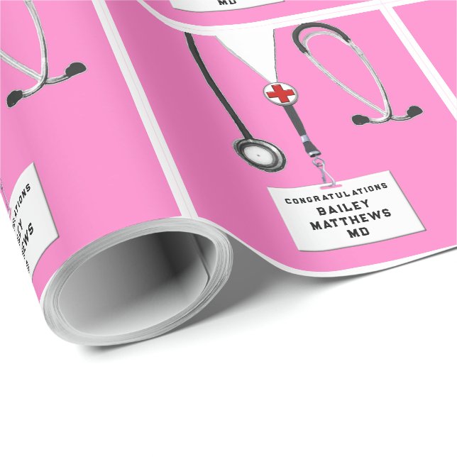 Papier Cadeau Cadeau de doctorat Médicale de l'école (Coin rond)