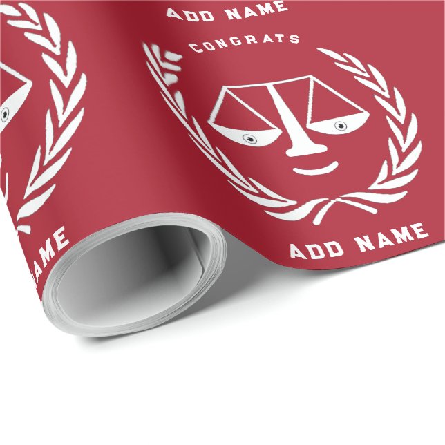 Papier Cadeau Cadeau de fin d'études en droit de l'avocat (Coin rond)