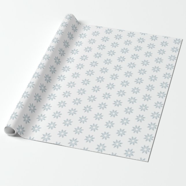 Papier Cadeau cadeau de Flèche de neige bleu clair (Déroulé)