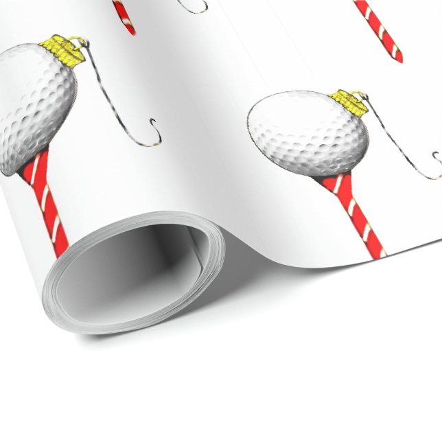 Papier Cadeau Cadeau de golf de Noël (Coin rond)