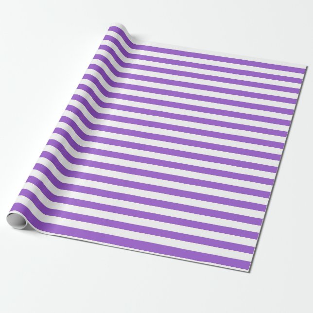 Papier Cadeau Cadeau de Motif Purple and White Stripes (Déroulé)