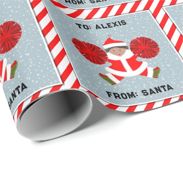 Papier Cadeau Cadeau de Noël créatif Pom-pom girl (Coin rond)