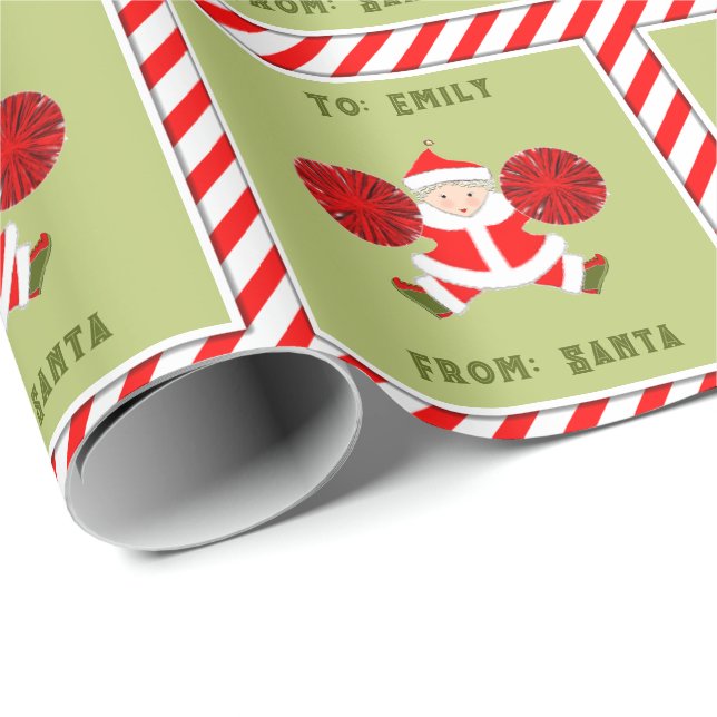 Papier Cadeau Cadeau de Noël créatif Pom-pom girl (Coin rond)
