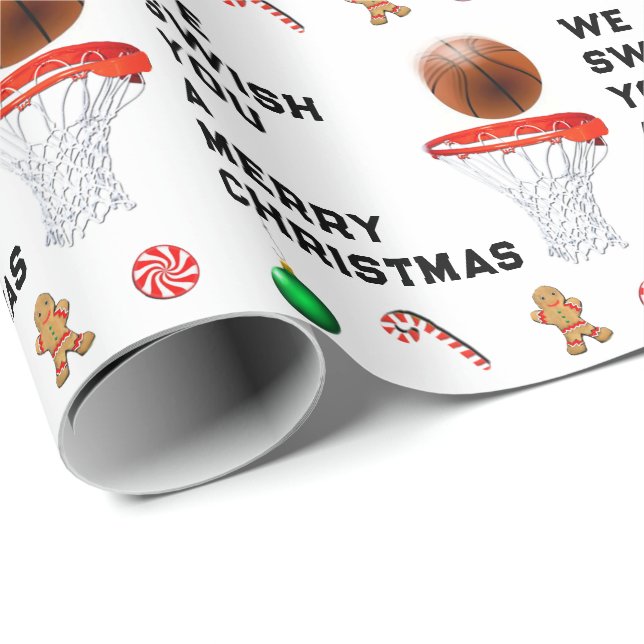 Papier Cadeau Cadeau de Noël de basket-ball (Coin rond)