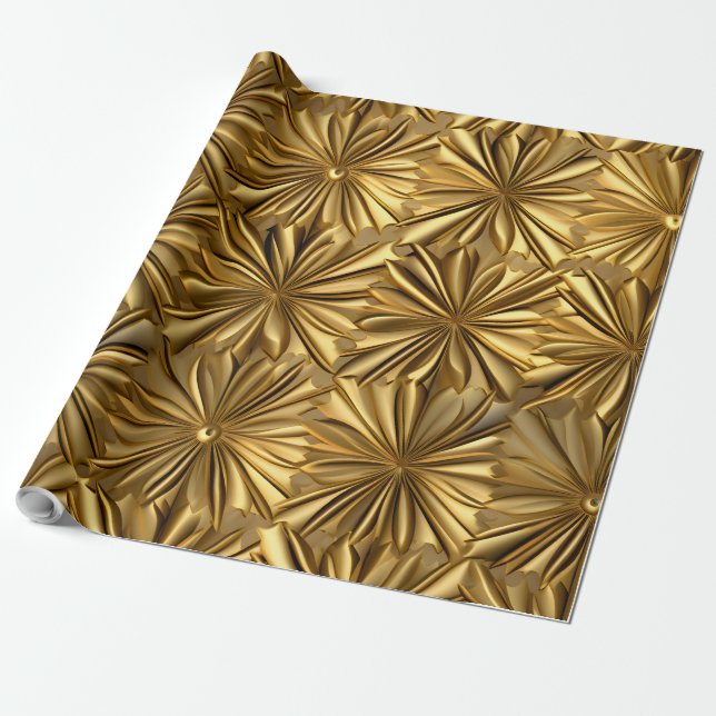 Papier Cadeau Cadeau de Noël de Champagne d'or de luxe (Déroulé)