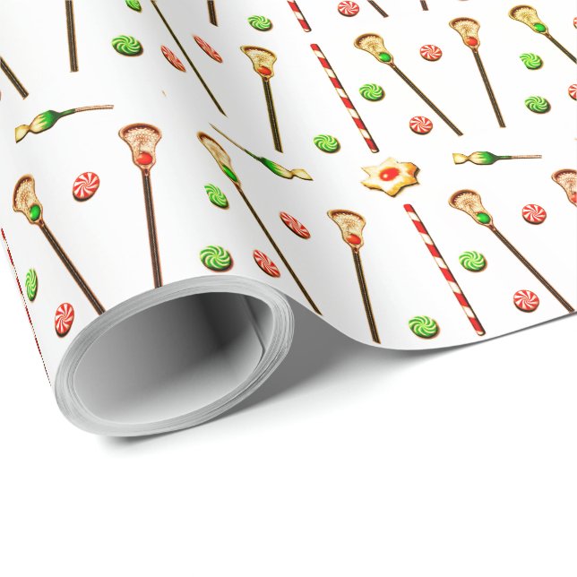 Papier Cadeau Cadeau de Noël de crosse (Coin rond)