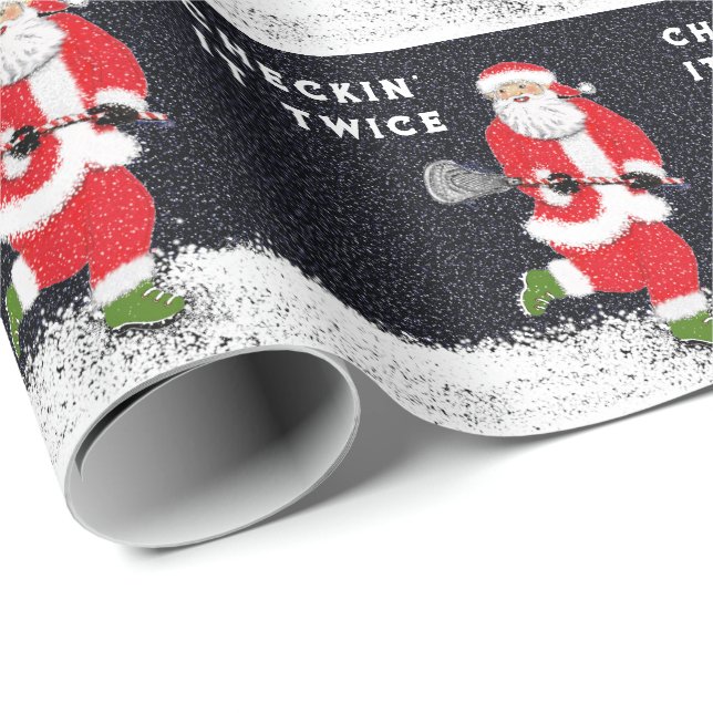 Papier Cadeau Cadeau de Noël de crosse (Coin rond)