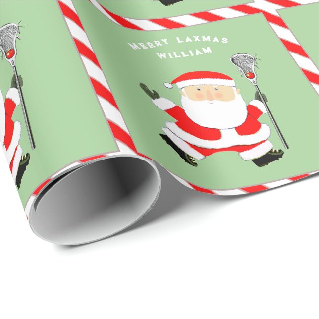 Papier Cadeau Cadeau de Noël de crosse personnalisée (Coin rond)