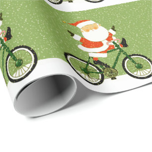 Papier Cadeau Cadeau de Noël de cyclisme de vélo de Noël