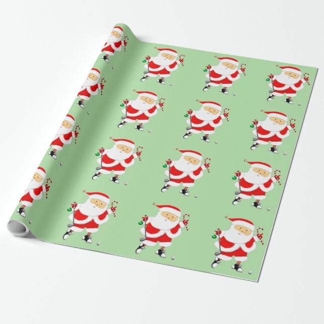 Papier Cadeau Cadeau de Noël de golf (Déroulé)
