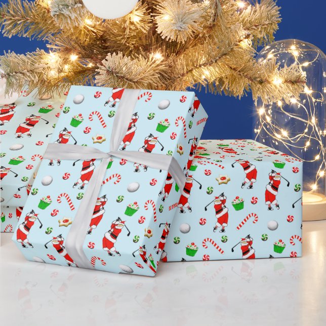 Papier Cadeau Cadeau de Noël de golf (Vacances)