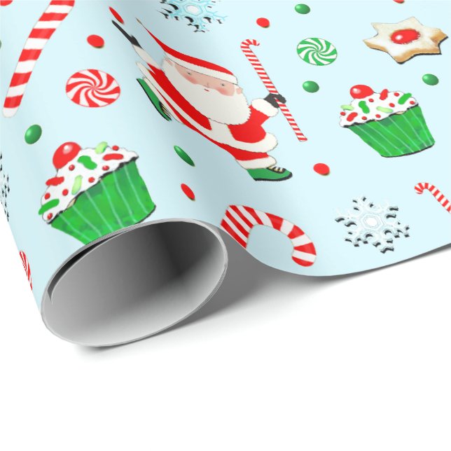 Papier Cadeau Cadeau de Noël de hockey sur gazon (Coin rond)
